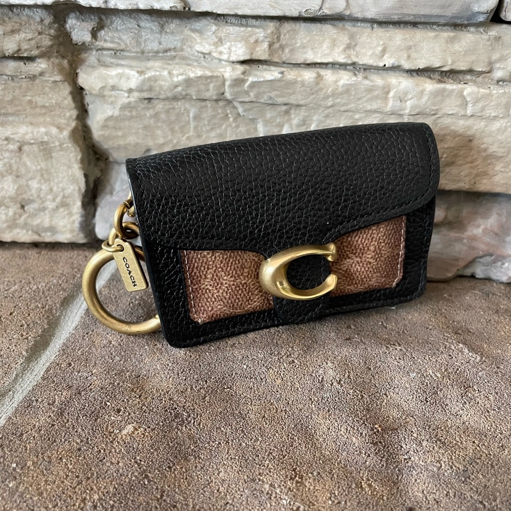 Coach mini tabby bag charm in signature canvas